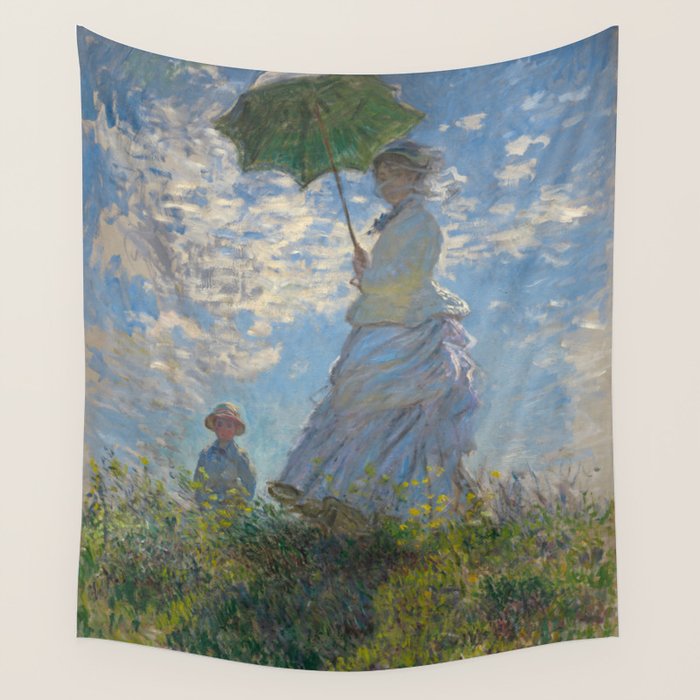 Woman With A Parasol, Monet Wall Tapestry