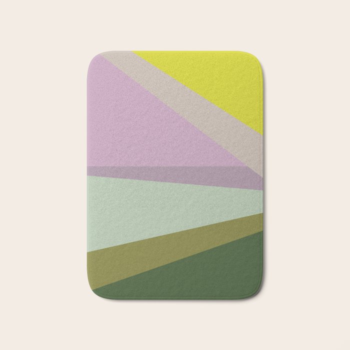 Geometric Shapes #8 Purple And Green Bath Mat
