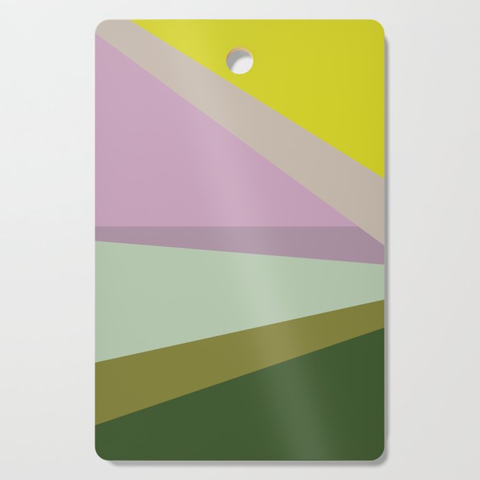 Geometric Shapes #8 Purple And Green Cutting Board