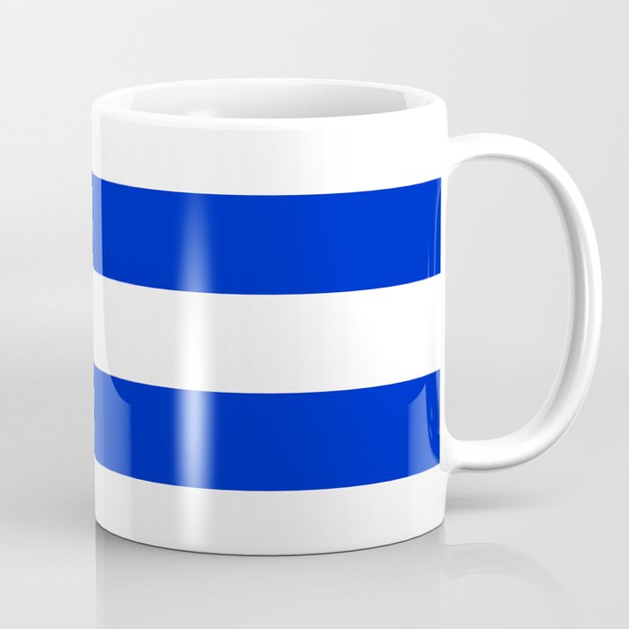 Cobalt Blue And White Wide Cabana Tent Stripe Coffee Mug