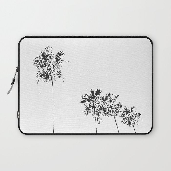 Minimal Black And White Palm Trees Laptop Sleeve