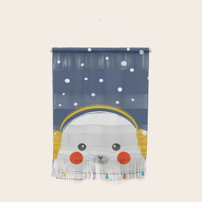 Christmas Baby Seal With Fairy Lights Wall Hanging
