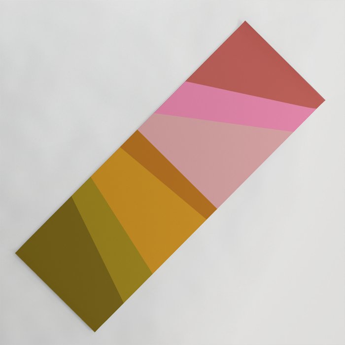 Colorful Geometric Abstract In Pink, Mustard, And Green Yoga Mat