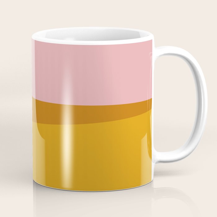 Colorful Geometric Abstract In Pink, Mustard, And Green Coffee Mug
