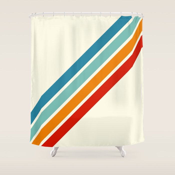 Alator - Classic 70s Retro Summer Stripes Shower Curtain