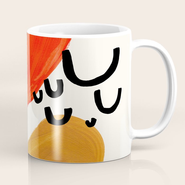Fun Abstract Minimalist Mid Century Modern Yellow Ochre Orange Organic Shapes & Patterns Coffee Mug