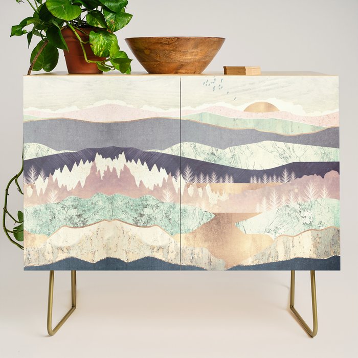 Golden Spring Reflection-Horizontal Muted Credenza