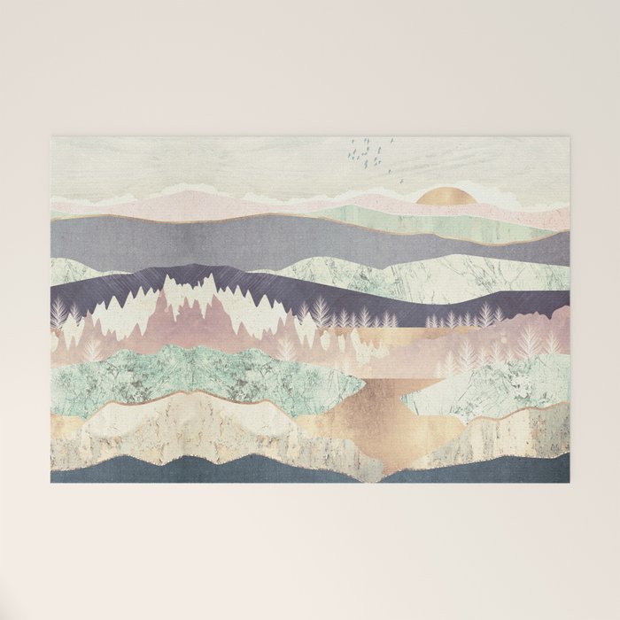 Golden Spring Reflection-Horizontal Muted Welcome Mat