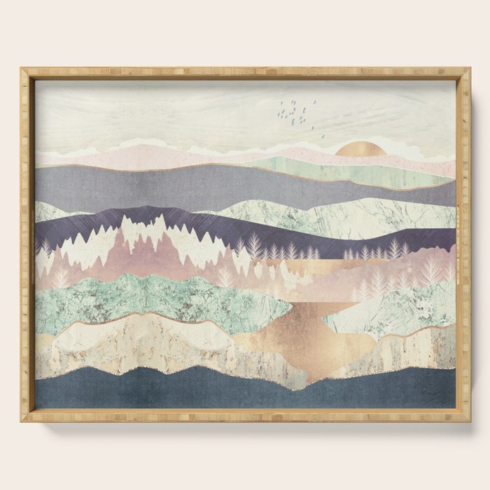 Golden Spring Reflection-Horizontal Muted Serving Tray
