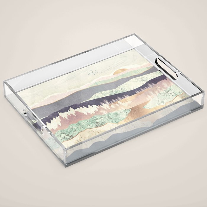 Golden Spring Reflection-Horizontal Muted Acrylic Tray