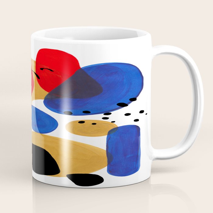 Modern Mid Century Fun Colorful Abstract Minimalist Painting Shapes & Patterns Primary Colors Coffee Mug
