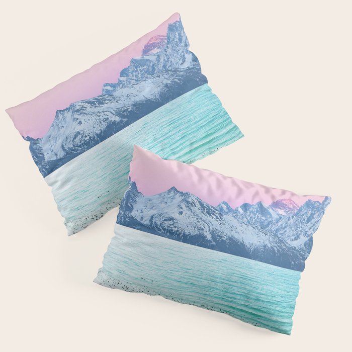 The Island, Pastel Tropical Beach, Travel Nature Landscape, Surrealism Photography Summer Pillow Sham