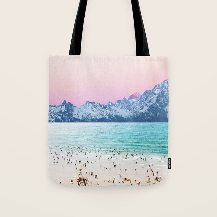 The Island, Pastel Tropical Beach, Travel Nature Landscape, Surrealism Photography Summer Tote Bag