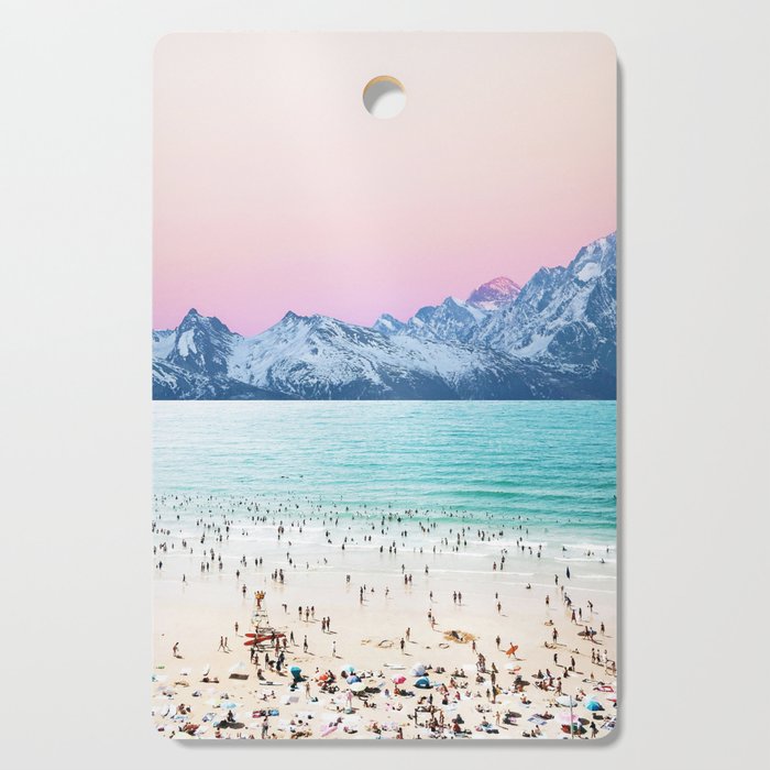 The Island, Pastel Tropical Beach, Travel Nature Landscape, Surrealism Photography Summer Cutting Board