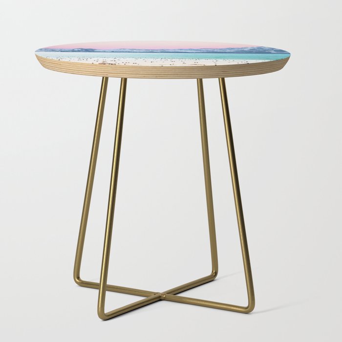 The Island, Pastel Tropical Beach, Travel Nature Landscape, Surrealism Photography Summer Side Table