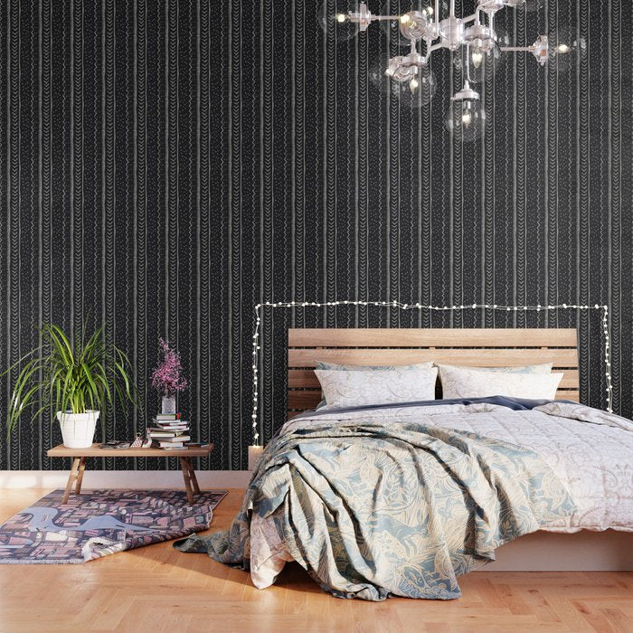Cute Geometric Stripe In Black And White Wallpaper