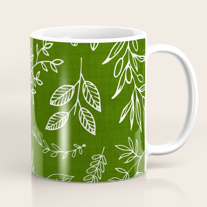Emerald Forest Botanical Drawing Coffee Mug