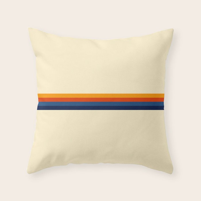 Retro Stripes Summer Of Love Throw Pillow