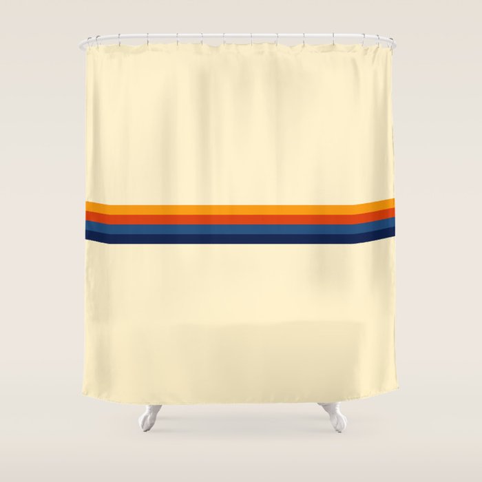Retro Stripes Summer Of Love Shower Curtain
