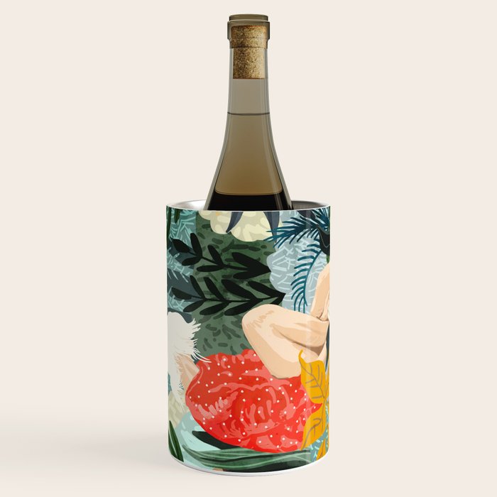 The Distracted Reader | Mindfulness Solo Travel | Bohemian Jungle Botanical Mood | Nature Book Lady Wine Chiller