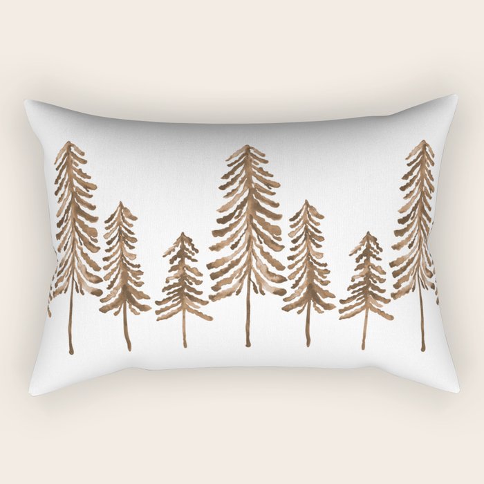 Pine Trees - Sepia Palette Rectangular Pillow