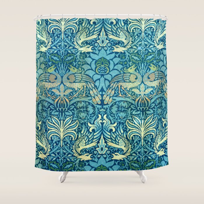William Morris "Peacock And Dragon" Shower Curtain