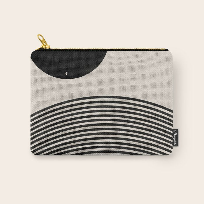 Woodblock Art, Mid Century Illustration Carry All Pouch