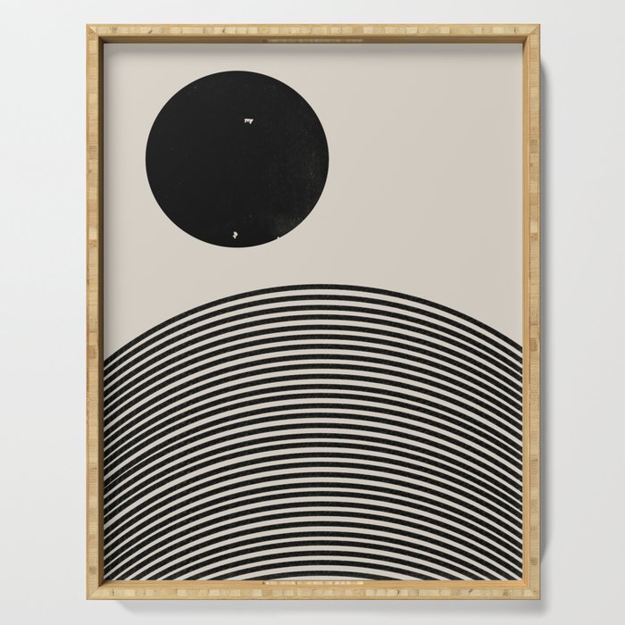 Woodblock Art, Mid Century Illustration Serving Tray