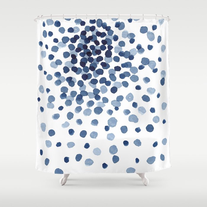 Explosion Of Blue Confetti Shower Curtain