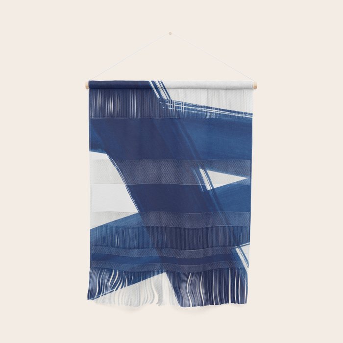 Indigo Abstract Brush Strokes | No. 4 Wall Hanging