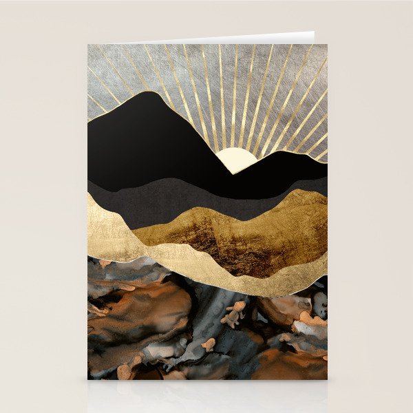 Copper And Gold Mountains Stationery Card