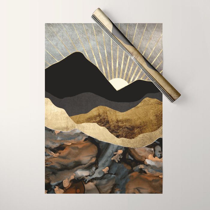 Copper And Gold Mountains Wrapping Paper