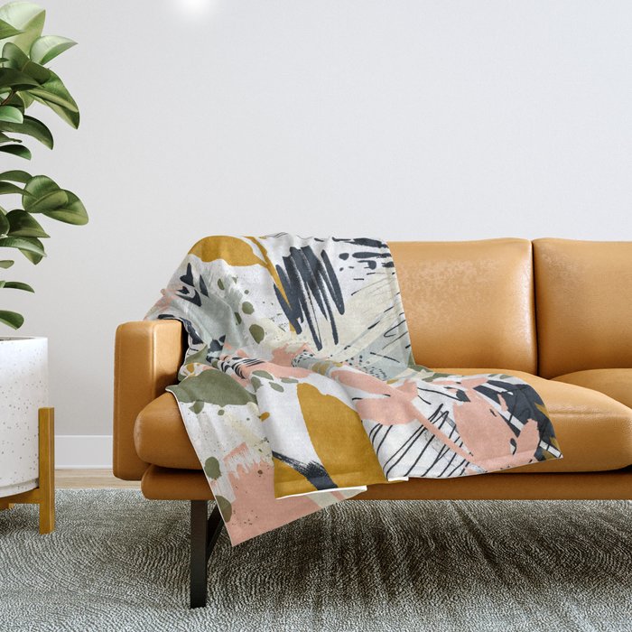 Abstract Strokes Still Life Throw Blanket