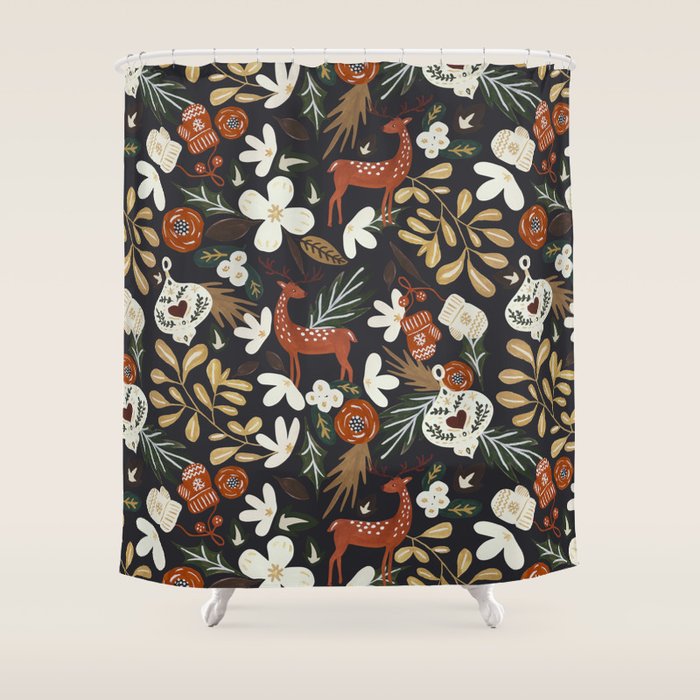 Christmas Holiday Night Iii Shower Curtain