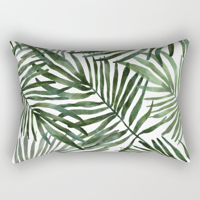 Watercolor Simple Leaves Rectangular Pillow