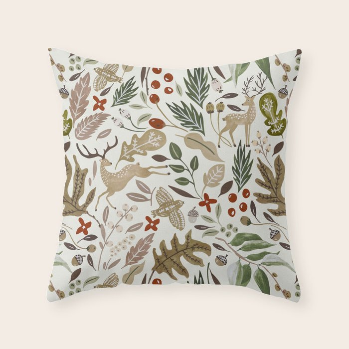 Christmas In The Wild Nature Throw Pillow