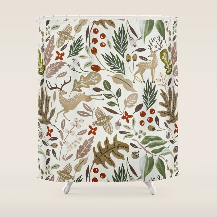 Christmas In The Wild Nature Shower Curtain
