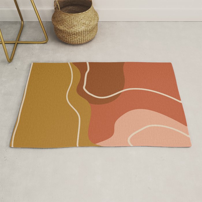 Abstract Organic Shapes In Zen Desert Color  Rug