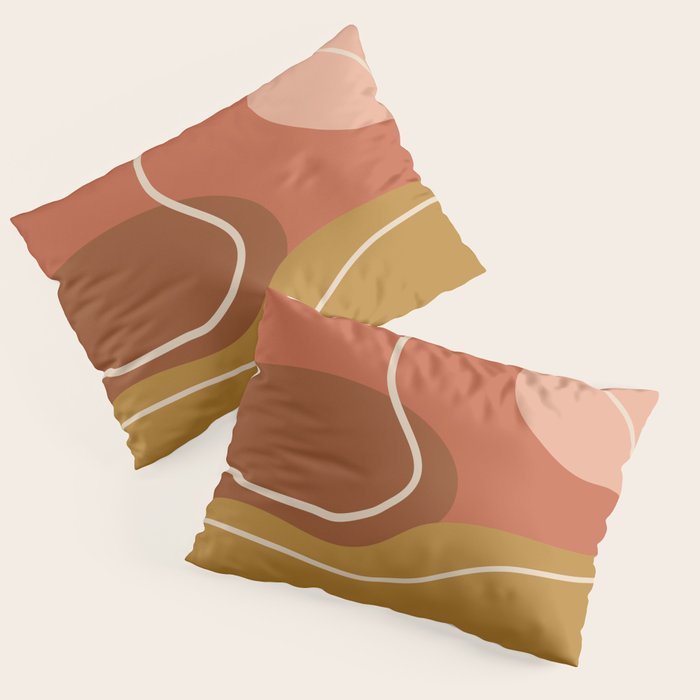 Abstract Organic Shapes In Zen Desert Color  Pillow Sham