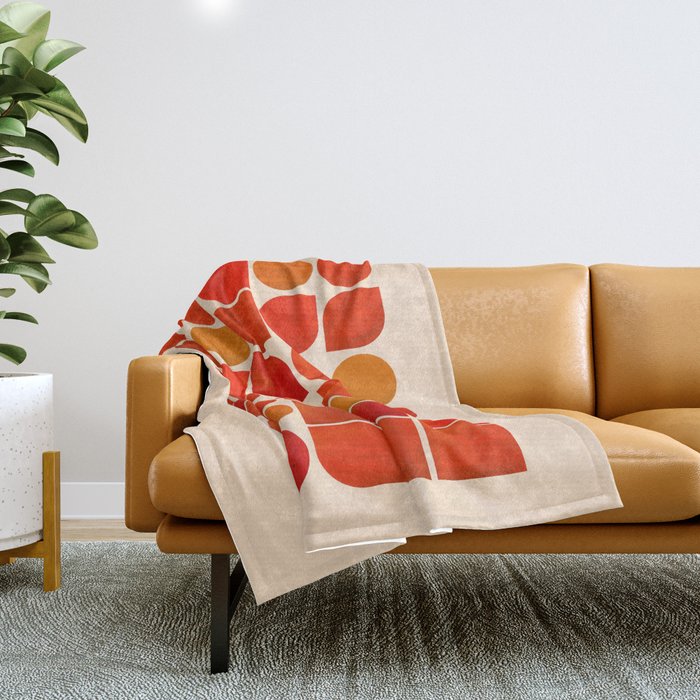 Fun Geometry - Mid-Century Abstract Throw Blanket
