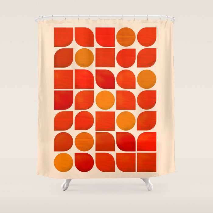 Fun Geometry - Mid-Century Abstract Shower Curtain