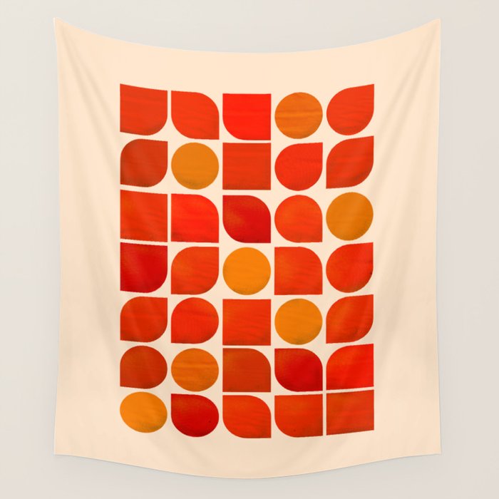 Fun Geometry - Mid-Century Abstract Wall Tapestry