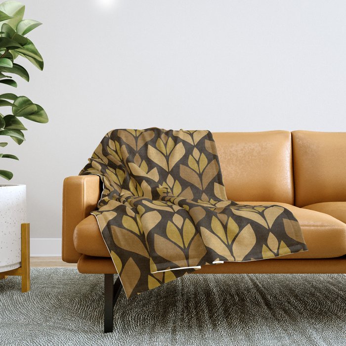 Dark Retro Trefoil Pattern Throw Blanket