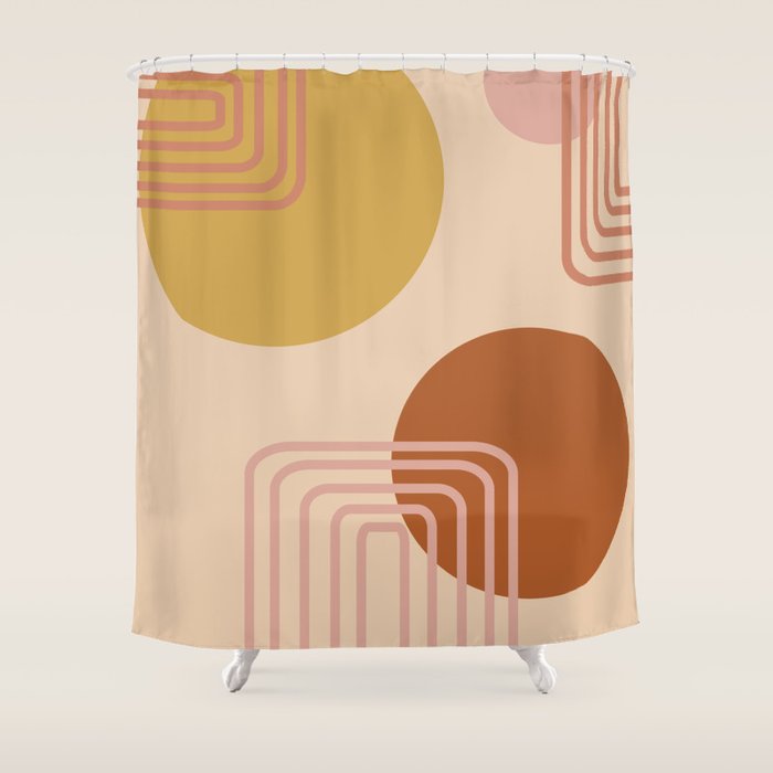 Modern Desert Abstract Shapes And Lines Shower Curtain