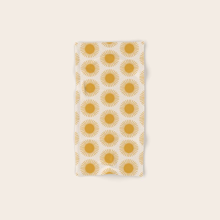 Boho Summer Sun Pattern I Golden Bath Towel