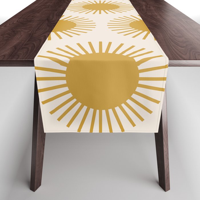 Boho Summer Sun Pattern I Golden Table Runner