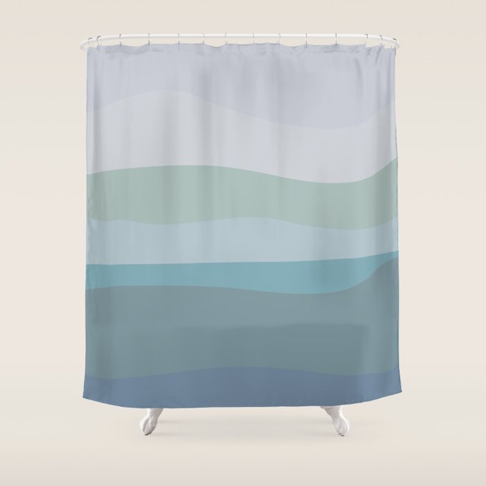 Calming Ocean Waves In Soft Dusty Pastels Shower Curtain