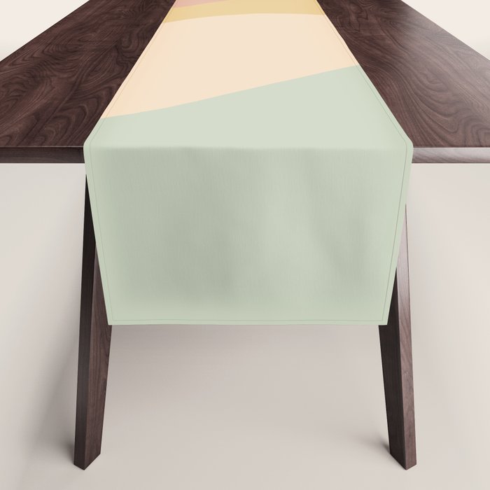 Abstract Color Waves - Neutral Pastel Table Runner