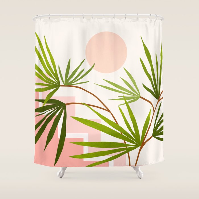 Summer In Belize Abstract Landscape Shower Curtain