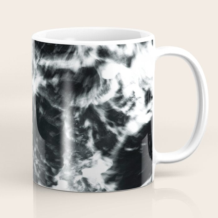 Waves - Black And White Abstract Coffee Mug